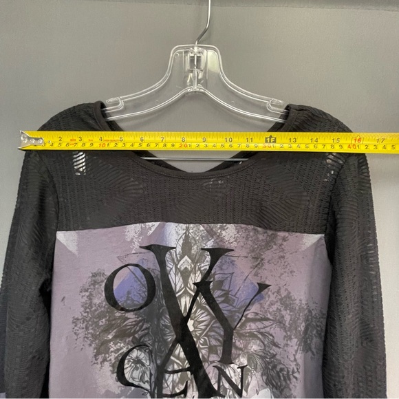 Oxygen gothic bell sleeve graphic top - Picture 2 of 10